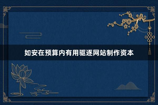 如安在预算内有用驱逐网站制作资本