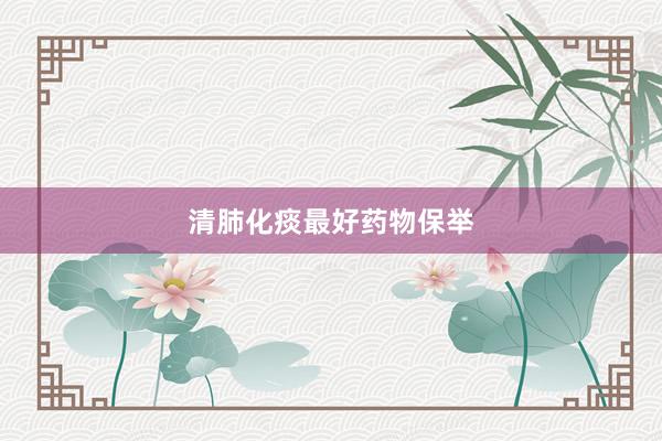 清肺化痰最好药物保举